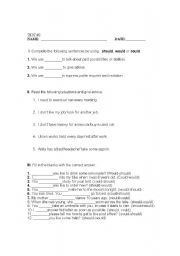 English Worksheet: auxiliaries