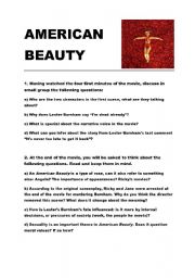 English Worksheet: American Beauty