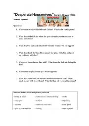 English Worksheet: Desperarte Housewives S1 E5