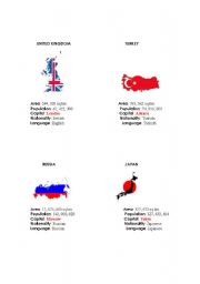 English Worksheet: Countries Flags