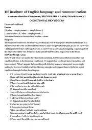 English Worksheet: CONDTIONAL SENTENCES