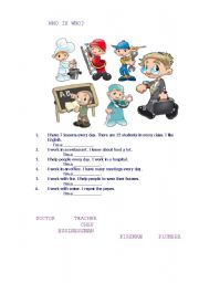English Worksheet: Who is Who?