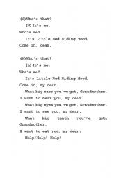 English Worksheet: Little Red Riding Hood