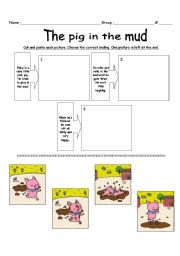 English worksheet: The pig in the mud