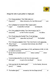 English worksheet: Past Simple and Past Perfect Simple