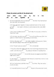 English worksheet: Phrasal verbs