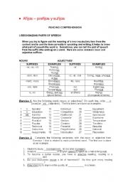 English Worksheet: Affixes