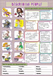 English Worksheet: VERBS MIXED TENSES + ADJECTIVES