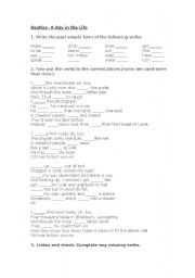 English Worksheet: Beatles- A Day in the Life