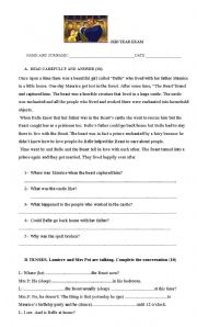 English worksheet: written test . primary level 