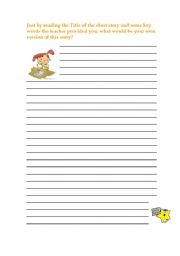 English Worksheet: Writing a story