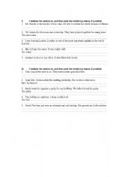 English Worksheet: Relative clauses practise