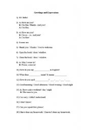 English worksheet: Greetings