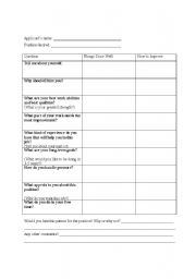 English worksheet: Mock Interview