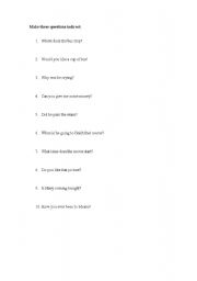 English Worksheet: Indirect questions