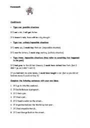 English Worksheet: Conditional Sentences