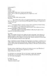 English Worksheet: prepositions in on at