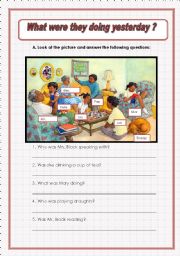 English Worksheet: WHAT WERE THEY DOING?