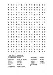 English worksheet: CROSSWORD OCCUPATIONS