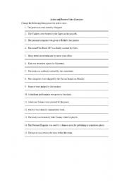 English worksheet: passive voice