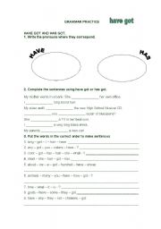 English worksheet: Have got - Has got