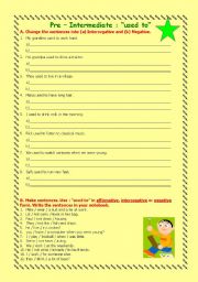 English Worksheet: Used to