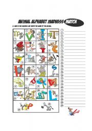 Animal Alphabet Matching