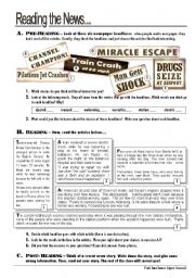 English Worksheet: Reading the News