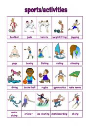 English Worksheet: Sports and Activities (22.08.09)