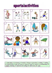English Worksheet: Sports and Activities (22.08.09)