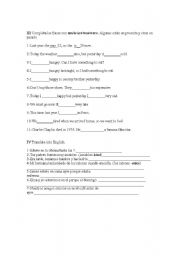 English Worksheet: complete with am/is/was/were