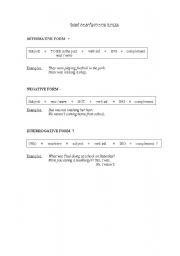 English worksheet: PAST CONTINUOUS RULES