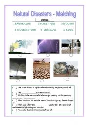 English Worksheet: Natural Disasters