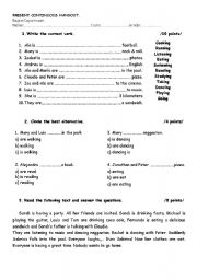 English Worksheet: present continuous