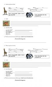 English worksheet: animal description