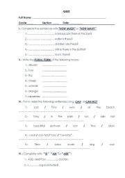 English worksheet: QUIZ - HOW MUCH/MANY-CAN-PLURAL NOUNS