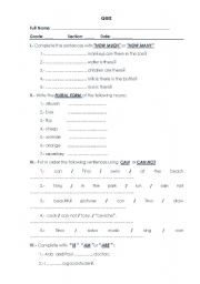 English Worksheet: QUIZ - HOW MUCH/MANY-CAN-PLURAL NOUNS