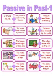 English Worksheet: Passive Domino-Past Simple