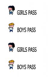 English worksheet: Pass