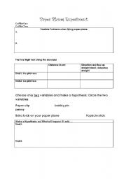 English Worksheet: Paper planes
