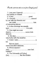 English worksheet: Past simple