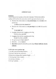 English Worksheet: Question tags