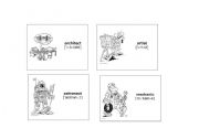 English Worksheet: Professions b/w flash-cards