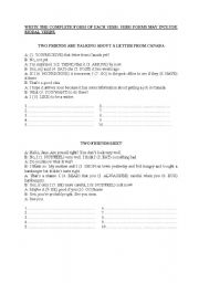 English worksheet: dialogues