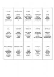 English Worksheet: TABOO GAME 2