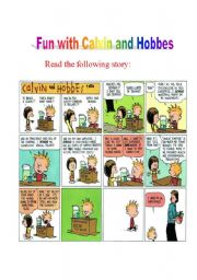 English Worksheet: Teaching Vocabulary with Calvin and Hobbes comic 