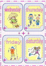 English Worksheet: Days of the week cards 2/2