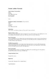 English Worksheet: Cover Letter 