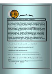 English Worksheet: A famous footballer