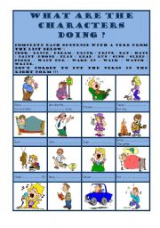 English Worksheet: Exercise on the present continuous + KEY included